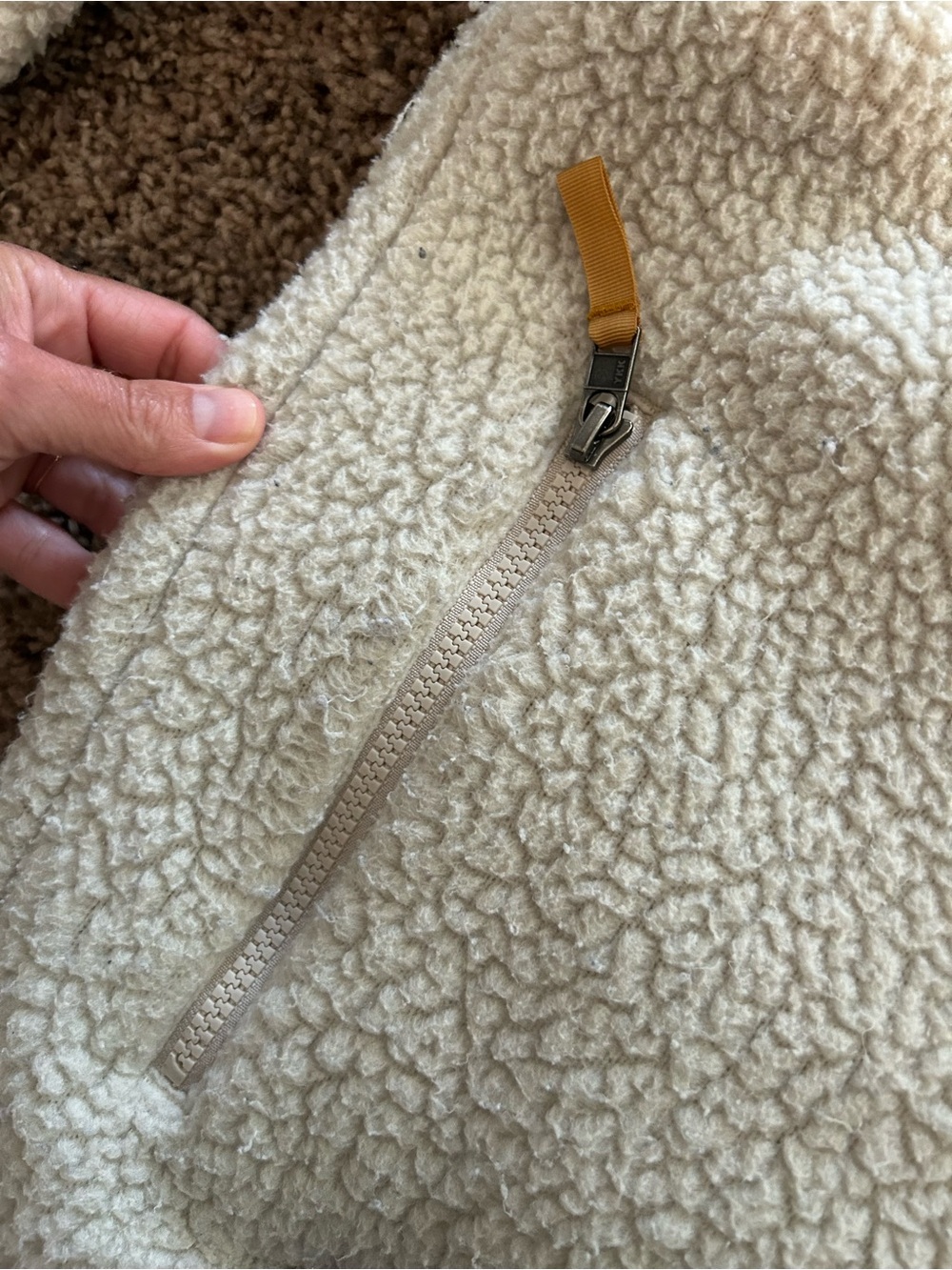 Patagonia Womens Retro Pile Fleece Full Zip Natural Beige Jacket large - Picture 3 of 5
